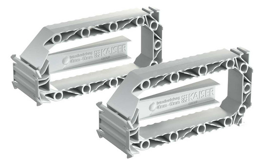 Kaiser 1211-00 Betonbau B¹ Prefix®-Systemflügelset 2-teilig Abmessungen 103 x 49 x 36 mm zur Befestigung an der Bewehrung Kaiser 1211-00 Betonbau B¹ Prefix®-Systemflügelset 2-teilig Abmessungen 103 x 49 x 36 mm zur Befestigung an der Bewehrung