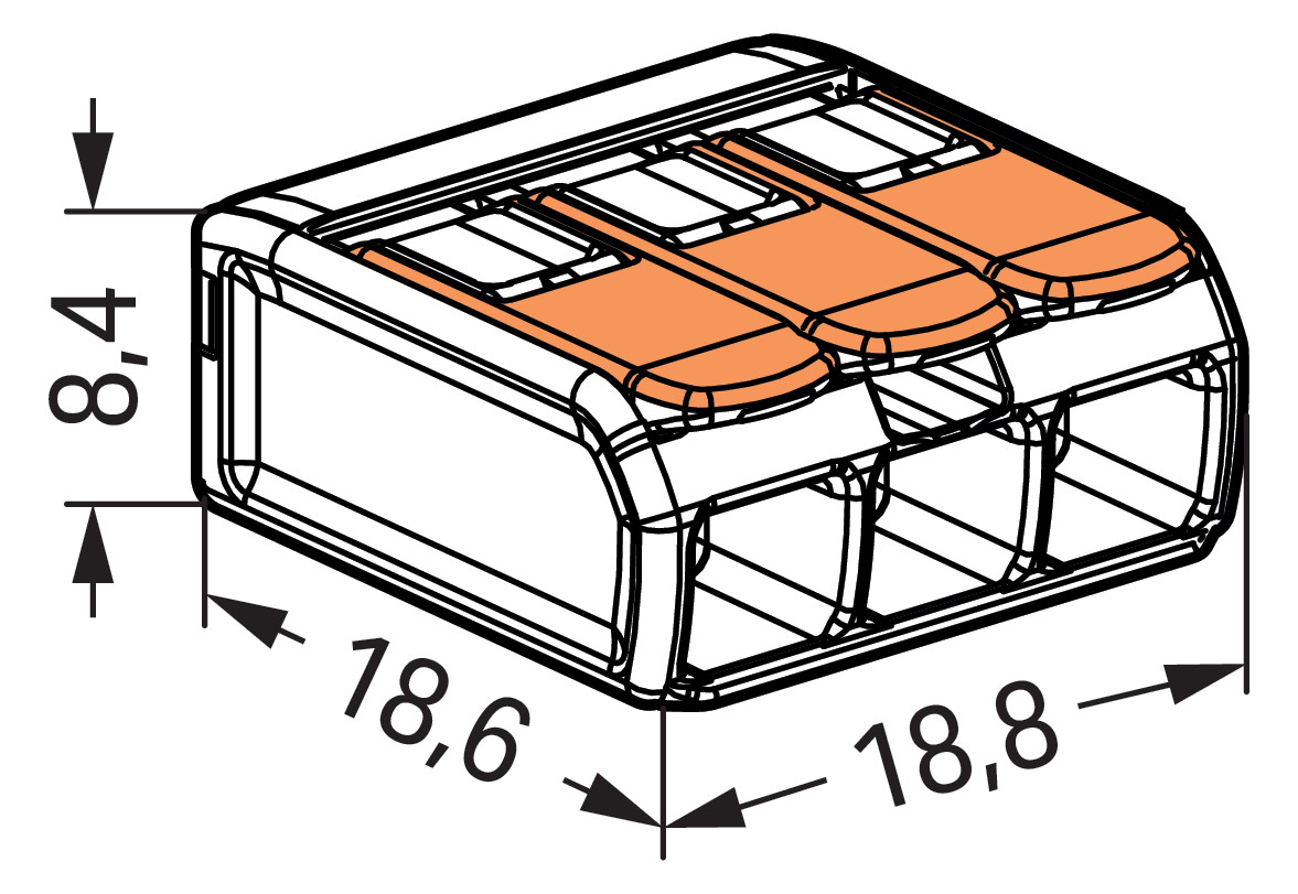 WAGO 221-413 COMPACT-Verbindungsklemme für alle Leiterarten max. 4 mm² WAGO 221-413 COMPACT-Verbindungsklemme für alle Leiterarten max. 4 mm²