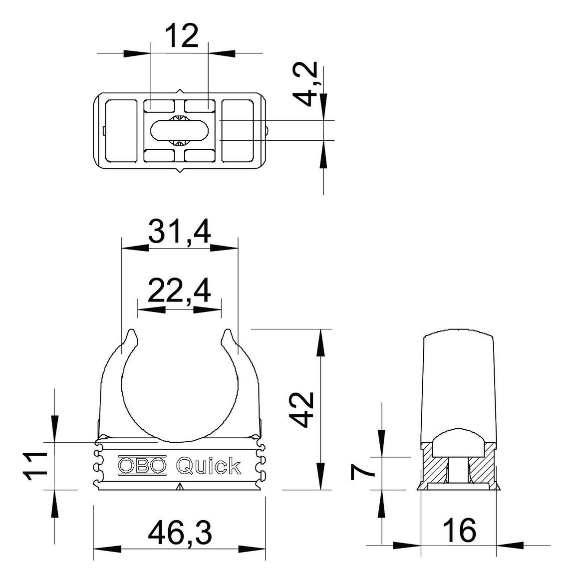 OBO Bettermann 2149022 2955 Quick-Schelle M32 PP lichtgrau RAL7035 OBO Bettermann 2149022 2955 Quick-Schelle M32 PP lichtgrau RAL7035