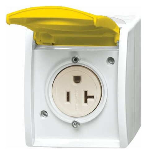 Busch-Jaeger 3016 EWN-54 Busch-Nema-Steckdose mit gelbem Klappdeckel alpinweiß/gelb 2CKA002124A0026 Busch-Jaeger 3016 EWN-54 Busch-Nema-Steckdose mit gelbem Klappdeckel alpinweiß/gelb 2CKA002124A0026