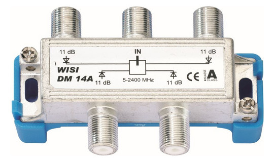 Wisi DM14A Verteiler 4-fach 5-2400MHz 11dB Wisi DM14A Verteiler 4-fach 5-2400MHz 11dB