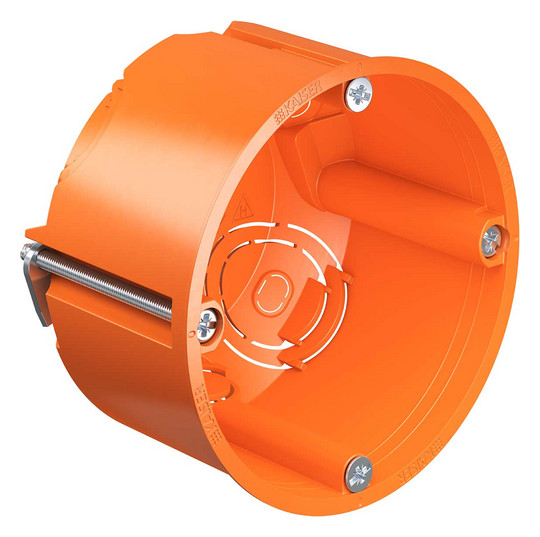 Kaiser 9063-02 Hohlwand Gerätedose O-range® mit Geräteschrauben Tiefe 48 mm Kaiser 9063-02 Hohlwand Gerätedose O-range® mit Geräteschrauben Tiefe 48 mm