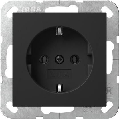 Gira 4466005 SCHUKO-Steckdose ohne Krallen System 55 schwarz matt Gira 4466005 SCHUKO-Steckdose ohne Krallen System 55 schwarz matt
