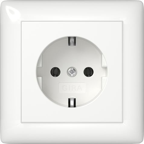 Gira 444003 SCHUKO-Steckdose Vollplatte Standard 55 reinweiß glänzend Gira 444003 SCHUKO-Steckdose Vollplatte Standard 55 reinweiß glänzend