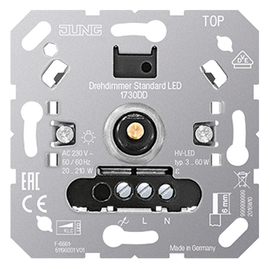 Jung 1730DD Drehdimmer Standard LED ohne Nebenstelleneingang Jung 1730DD Drehdimmer Standard LED ohne Nebenstelleneingang