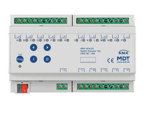MDT AKK-1616.03 Schaltaktor 16fach 8TE REG 16A 10EVG 230VAC Kompakt MDT AKK-1616.03 Schaltaktor 16fach 8TE REG 16A 10EVG 230VAC Kompakt