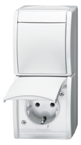 Busch-Jaeger 2601/6/20 EW-54 Kombination SCHUKO® Steckdose mit Wippschalter Aus- und Wechselschaltung alpinweiß 2CKA001684A0327 Busch-Jaeger 2601/6/20 EW-54 Kombination SCHUKO® Steckdose mit Wippschalter Aus- und Wechselschaltung alpinweiß 2CKA001684A0327