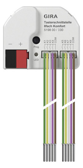 Gira 519800 Tasterschnittstelle 8-fach Komfort KNX Secure Gira 519800 Tasterschnittstelle 8-fach Komfort KNX Secure