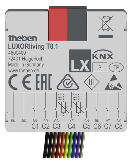 Theben 4800409 LUXORliving T8.1 Tasterschnittstelle Theben 4800409 LUXORliving T8.1 Tasterschnittstelle