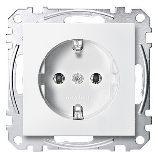 Merten MEG2301-0619 SCHUKO-Steckdose Steckklemmen polarweiß System M Merten MEG2301-0619 SCHUKO-Steckdose Steckklemmen polarweiß System M