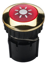 Grothe 63042 Klingeltaster mit Beleuchtung Protact 102 LED rot/Messing vergoldet Grothe 63042 Klingeltaster mit Beleuchtung Protact 102 LED rot/Messing vergoldet