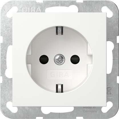 Gira 445303 SCHUKO-Steckdose Shutter System 55 reinweiß glänzend Gira 445303 SCHUKO-Steckdose Shutter System 55 reinweiß glänzend