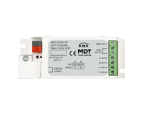 MDT AKD-0224V.02 LED Controller 2-Kanal für weiße Stripes MDT AKD-0224V.02 LED Controller 2-Kanal für weiße Stripes