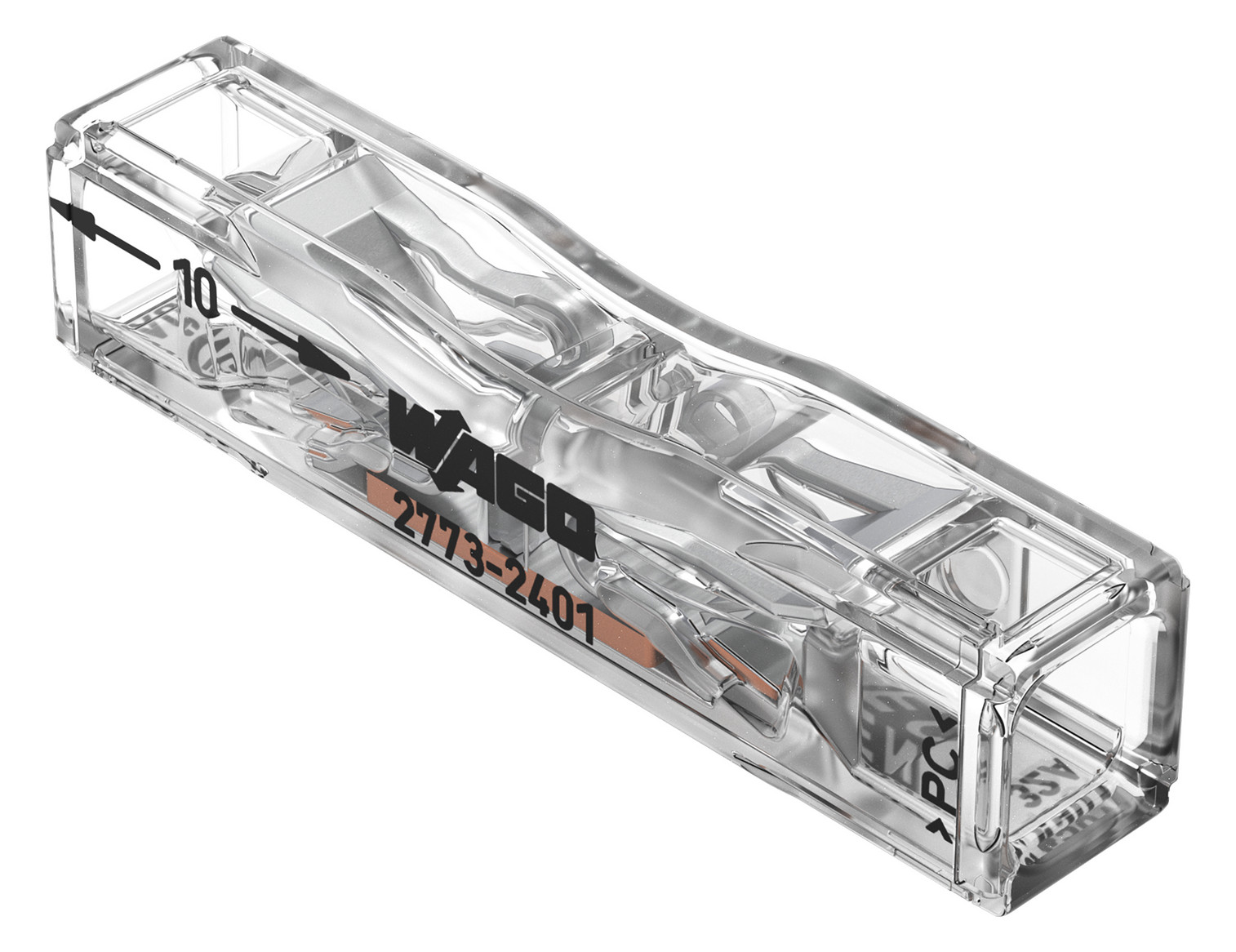Wago 2773-2401 Durchgangsverbinder zum Stecken max. 4qmm 2 Leiter transparent