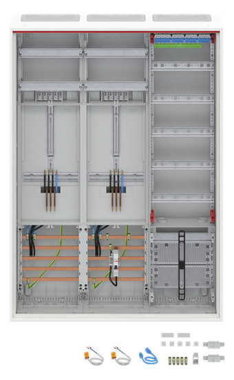 Striebel & John DA37CG Komplettschrank mit APZ 3-Punkt 1100x800mm 2 Zählerplätze + 1 Verteilerfeld 2CPX054287R9999