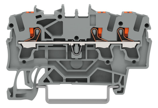 WAGO 2202-1301 3-Leiter-Durchgangsklemme mit Drücker 2,5mm² grau WAGO 2202-1301 3-Leiter-Durchgangsklemme mit Drücker 2,5mm² grau