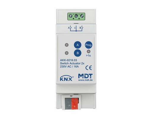 MDT AKK-0216.03 Schaltaktor 2fach 2TE REG 16A 70 10EVG 230VAC Kompakt MDT AKK-0216.03 Schaltaktor 2fach 2TE REG 16A 70 10EVG 230VAC Kompakt