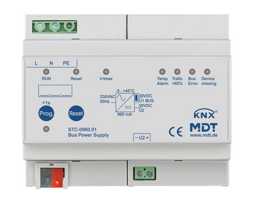MDT STC-0960.01 Busspannungsversorgung 960mA 6TE REG mit Diagnosefunktion MDT STC-0960.01 Busspannungsversorgung 960mA 6TE REG mit Diagnosefunktion