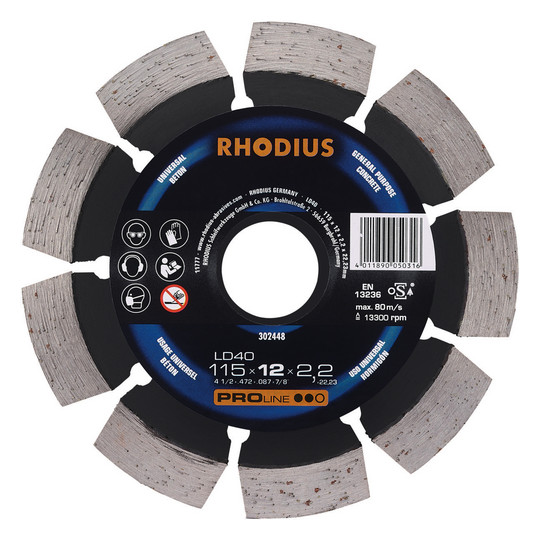 Rhodius 302448 Diamantscheiben LD 40 115x12x2,2x22,23 Universal/Beton Rhodius 302448 Diamantscheiben LD 40 115x12x2,2x22,23 Universal/Beton