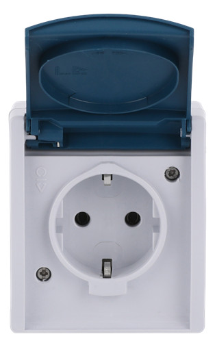 Busch-Jaeger 20 EW-53 SCHUKO® Steckdose mit Klappdeckel grau/blaugrün 2CKA002083A0817 Busch-Jaeger 20 EW-53 SCHUKO® Steckdose mit Klappdeckel grau/blaugrün 2CKA002083A0817