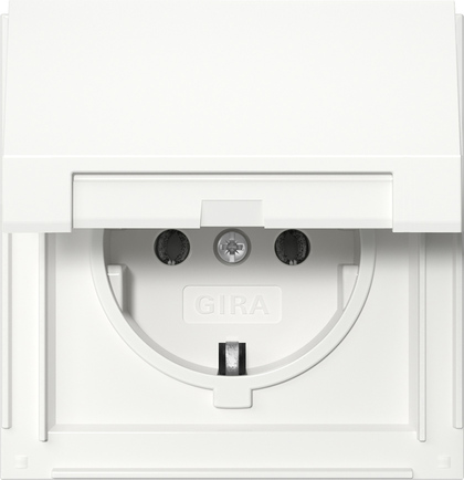 Gira 445466 SCHUKO-Steckdose Klappdeckel Gira TX_44 reinweiß glänzend Gira 445466 SCHUKO-Steckdose Klappdeckel Gira TX_44 reinweiß glänzend