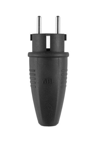 ABL 100000039 Gummi Schuko-Stecker (TPE) schwarz IP44 bis 3x 2,5mm ABL 100000039 Gummi Schuko-Stecker (TPE) schwarz IP44 bis 3x 2,5mm