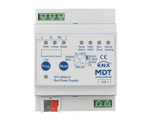 MDT STC-0640.01 Busspannungsversorgung 640mA 4TE REG mit Diagnosefunktion MDT STC-0640.01 Busspannungsversorgung 640mA 4TE REG mit Diagnosefunktion