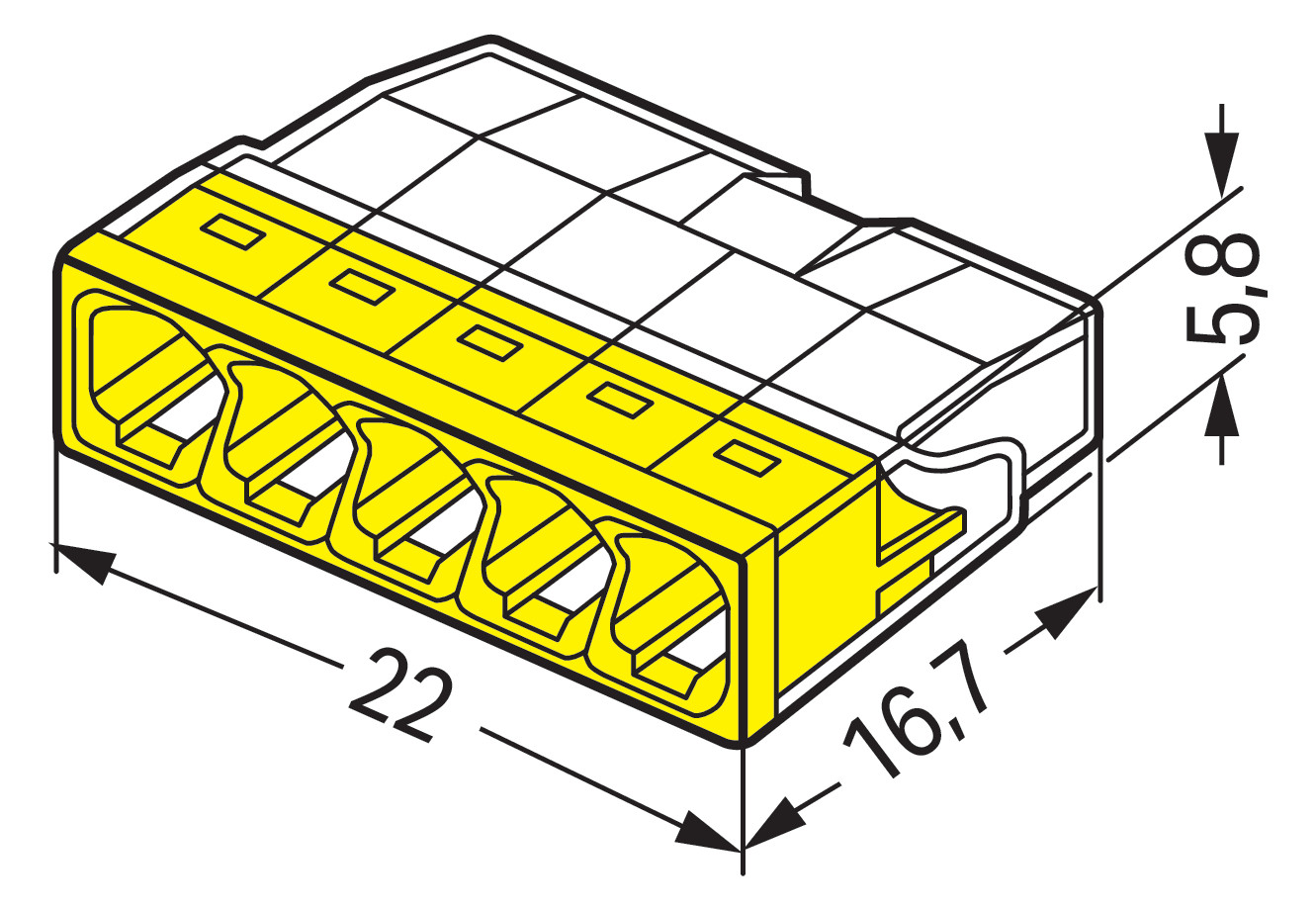 WAGO 2273-205 COMPACT-Verbindungsdosenklemme für eindrähtige Leiter max. 2,5mm² WAGO 2273-205 COMPACT-Verbindungsdosenklemme für eindrähtige Leiter max. 2,5mm²