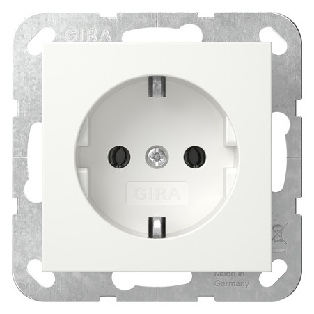 Gira 418803 SCHUKO-Steckdose System 55 Reinweiß glänzend Gira 418803 SCHUKO-Steckdose System 55 Reinweiß glänzend