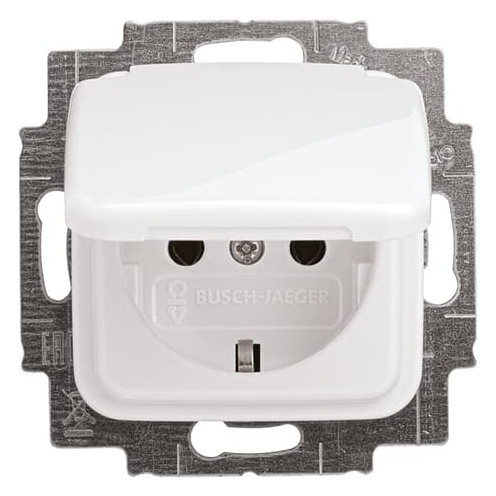 Busch-Jaeger 20 EUK-214 SCHUKO® Steckdosen-Einsatz mit Klappdeckel alpinweiß 2CKA002018A0778 Busch-Jaeger 20 EUK-214 SCHUKO® Steckdosen-Einsatz mit Klappdeckel alpinweiß 2CKA002018A0778