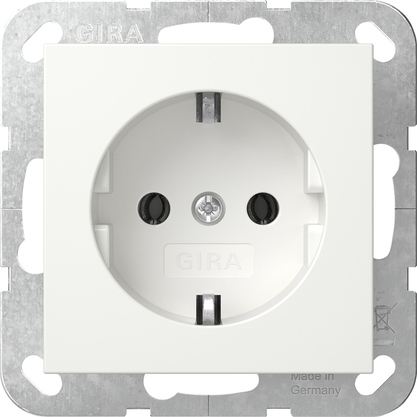 Gira 418827 SCHUKO-Steckdose System 55 reinweiß seidenmatt Gira 418827 SCHUKO-Steckdose System 55 reinweiß seidenmatt