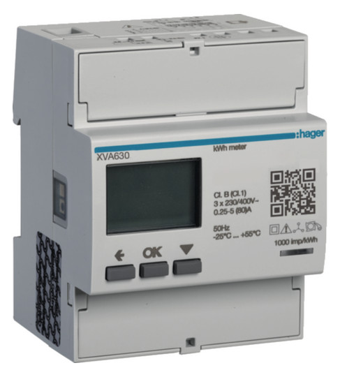 Hager XVA630 3-Phasen Energiezähler Messung des PV-Überschuss Hager XVA630 3-Phasen Energiezähler Messung des PV-Überschuss