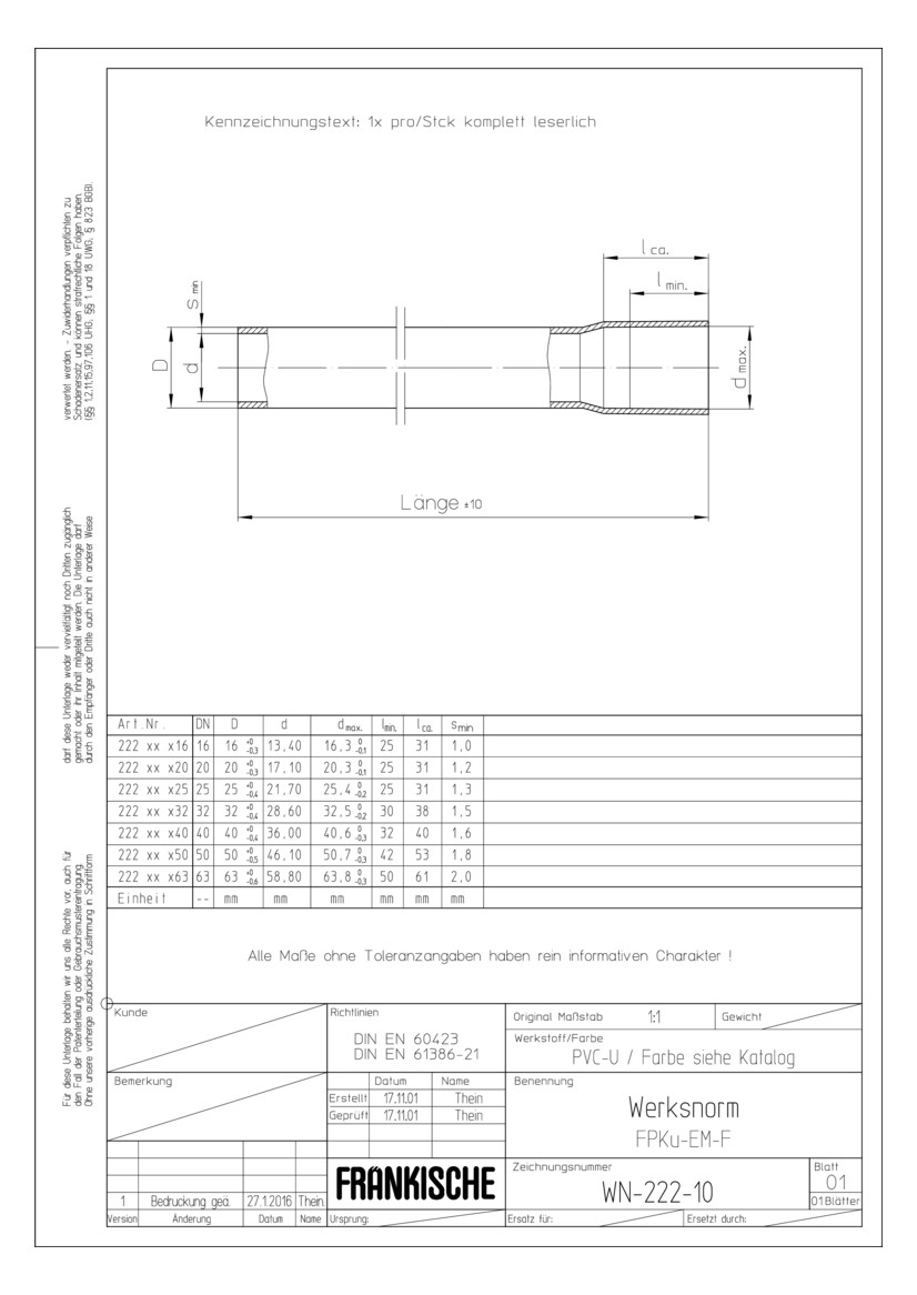 Fränkische 22220020 FPKu-EM-F 20 2m grau mittleres Ku-Stangenrohr M20 Fränkische 22220020 FPKu-EM-F 20 2m grau mittleres Ku-Stangenrohr M20